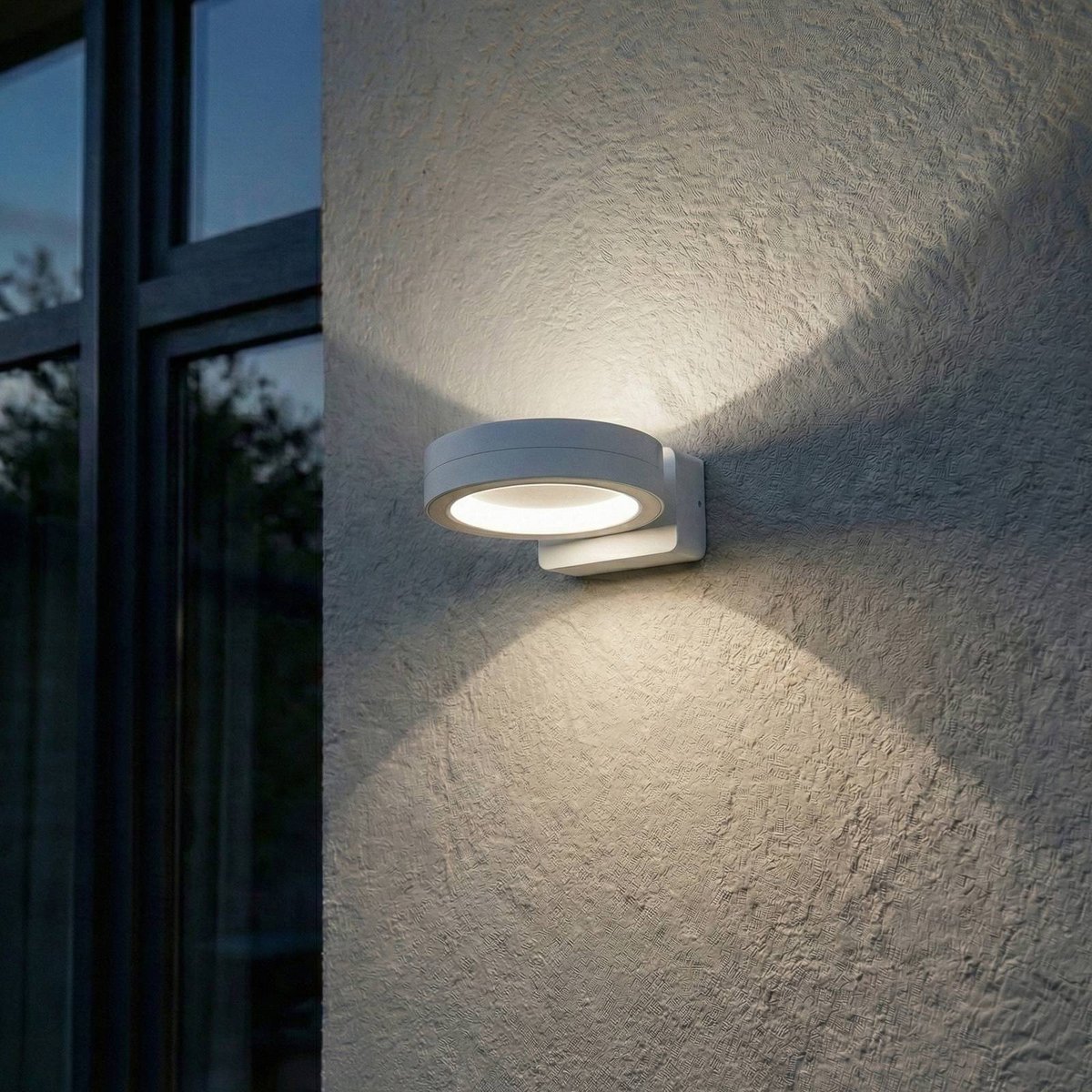 Applique extérieure en aluminium moderneLED blanc, LINDBY