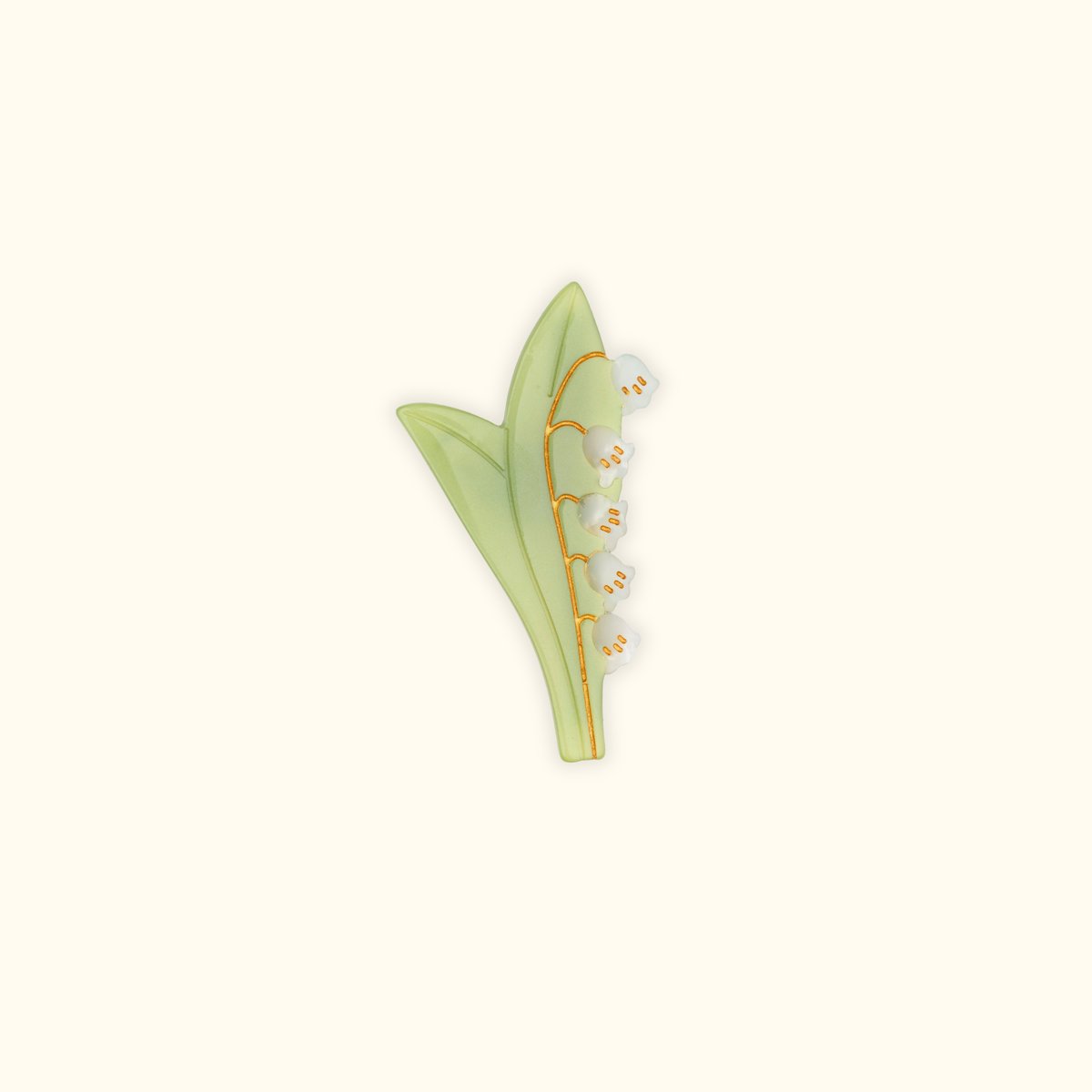 Barrette MUGUET vert et blanc, COUCOU SUZETTE
