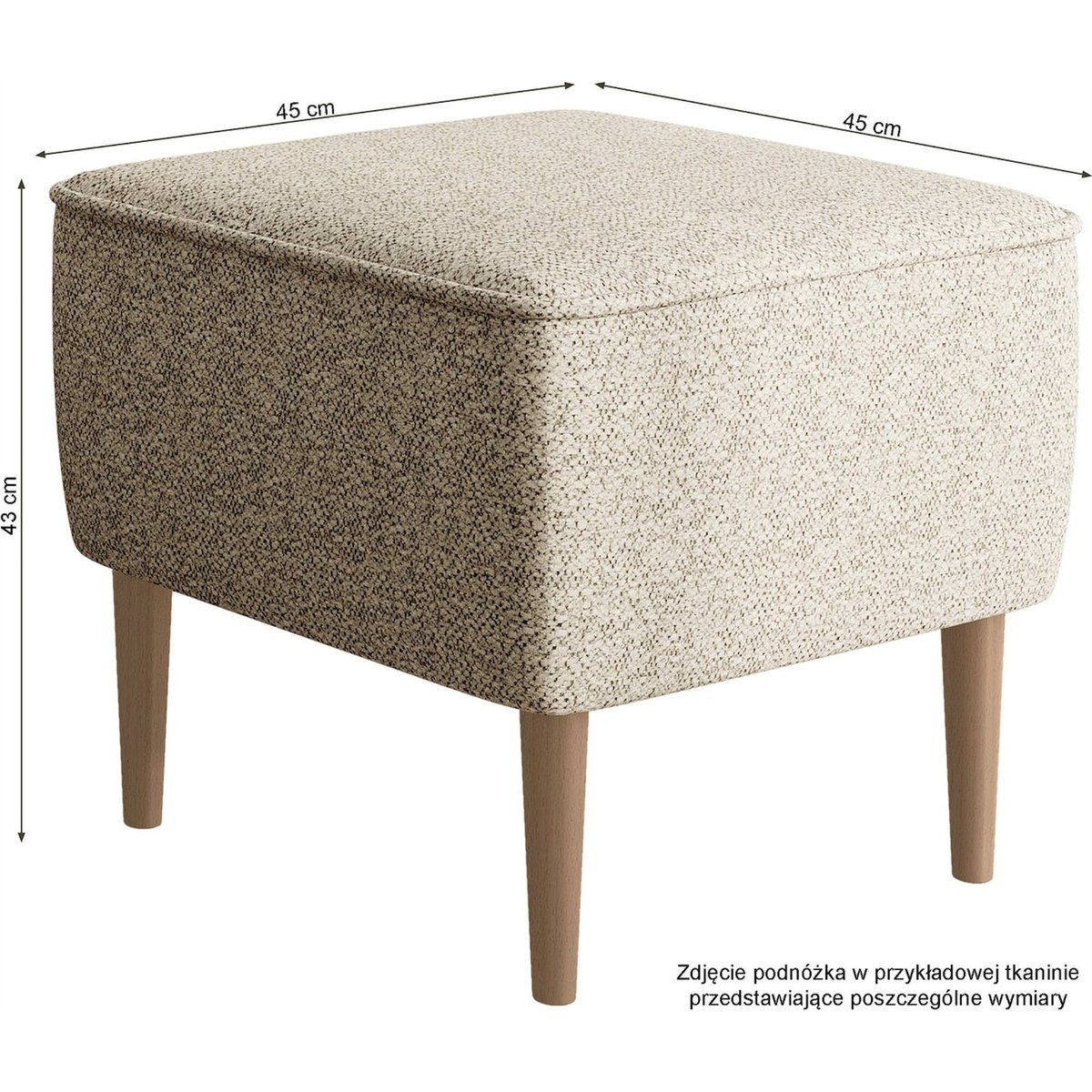 Pouf repose-pieds velours collection VENCE gris anthracite et noir, RECOLLECTION