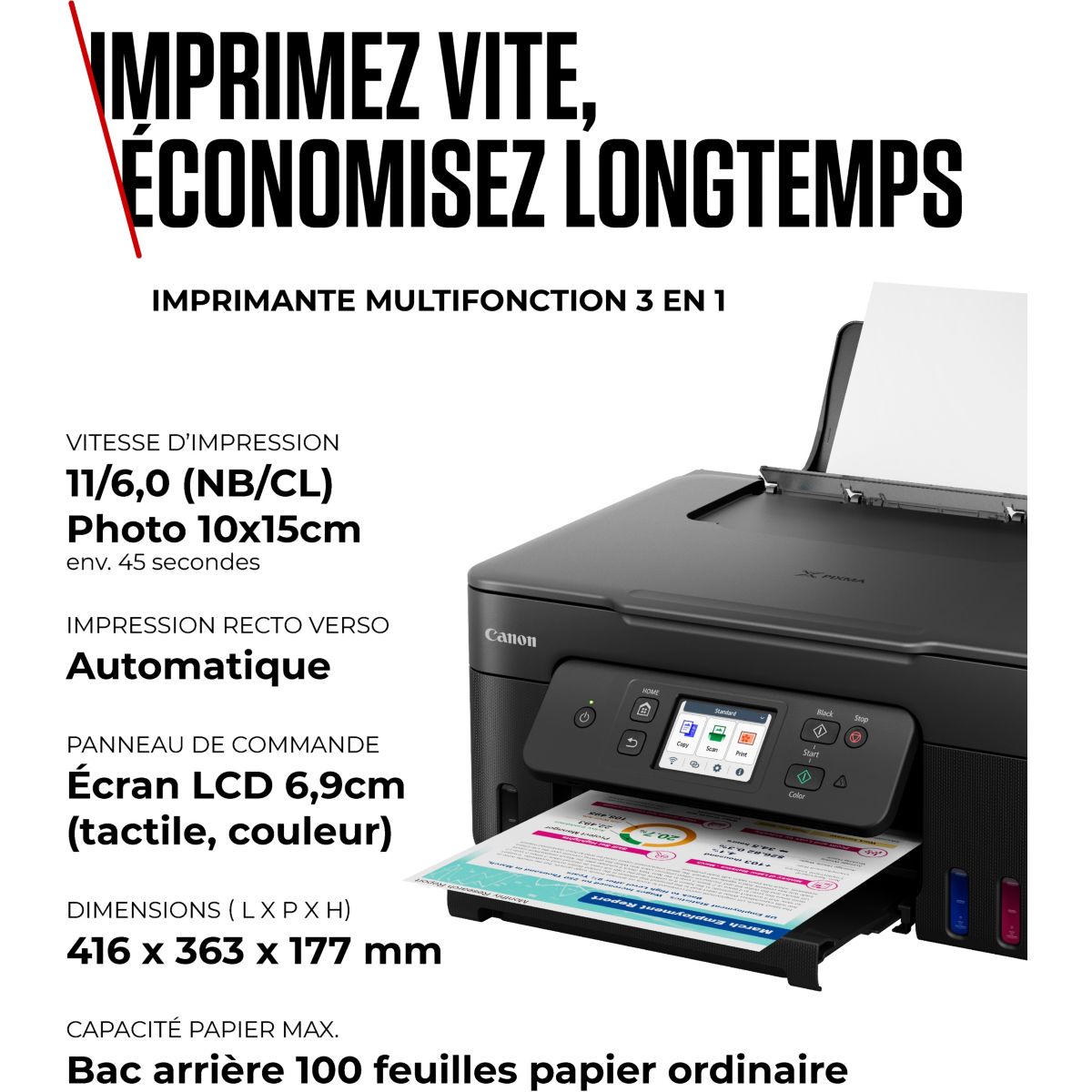 Imprimante jet d'encre MEGATANK G3590 couleur unique, CANON