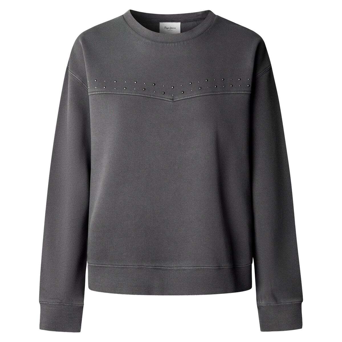 Sweat-Shirt À Col Rond Avec Clous gris granit, PEPE JEANS