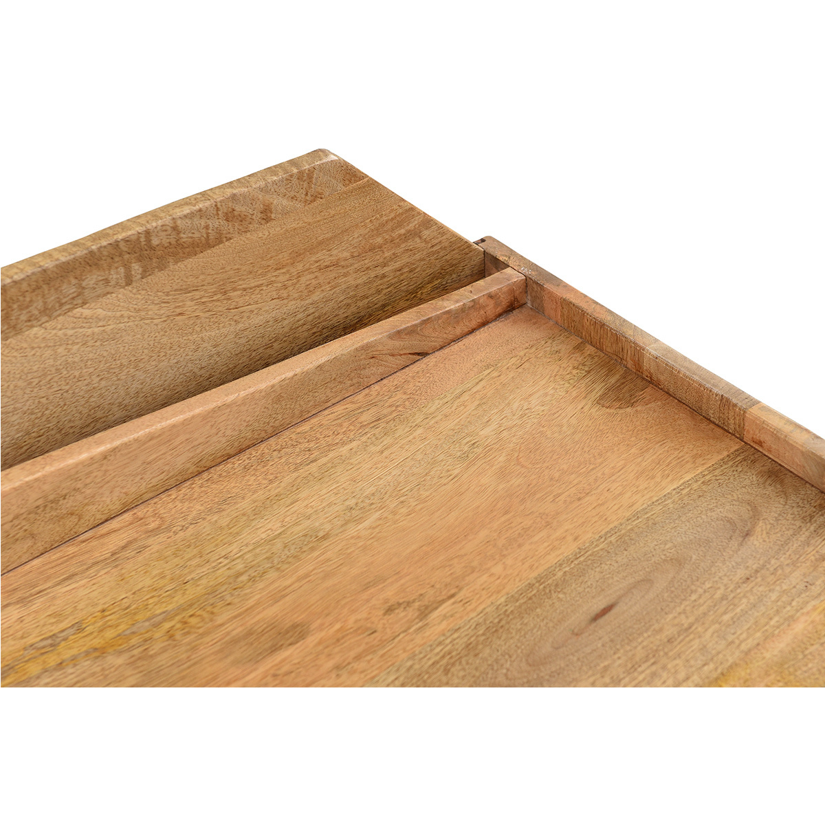 Buffet meuble de rangement vinyles en bois manguier massif L105 cm MATAHARI bois brut, MILIBOO