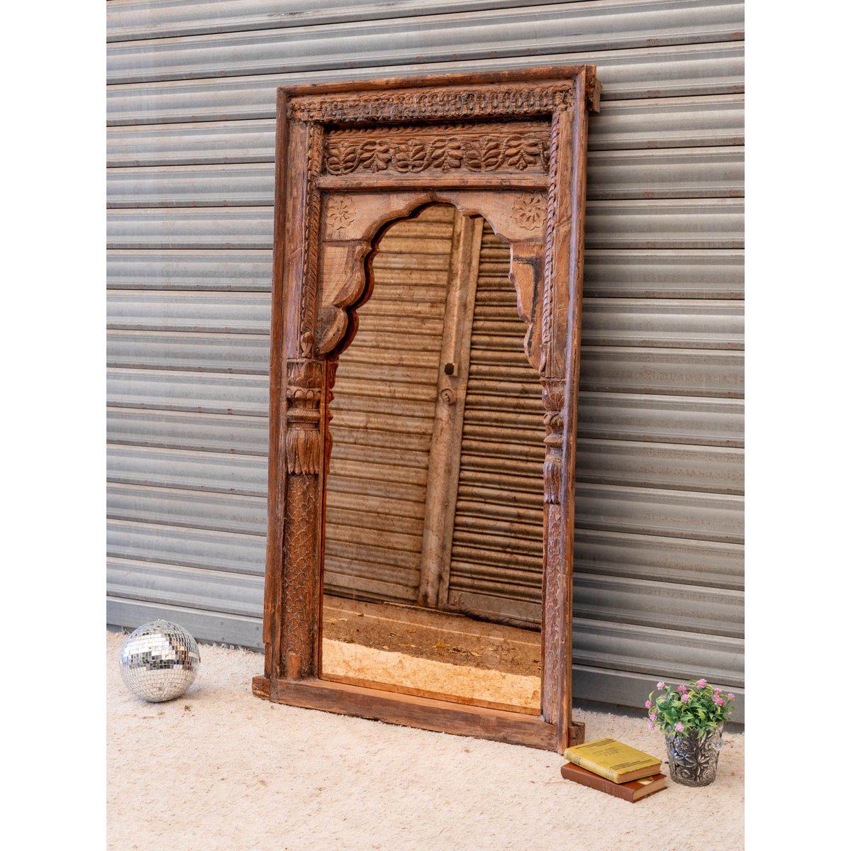 Grand miroir en bois Georges N°1307 - Bon état bois foncé, DEBONGOUT