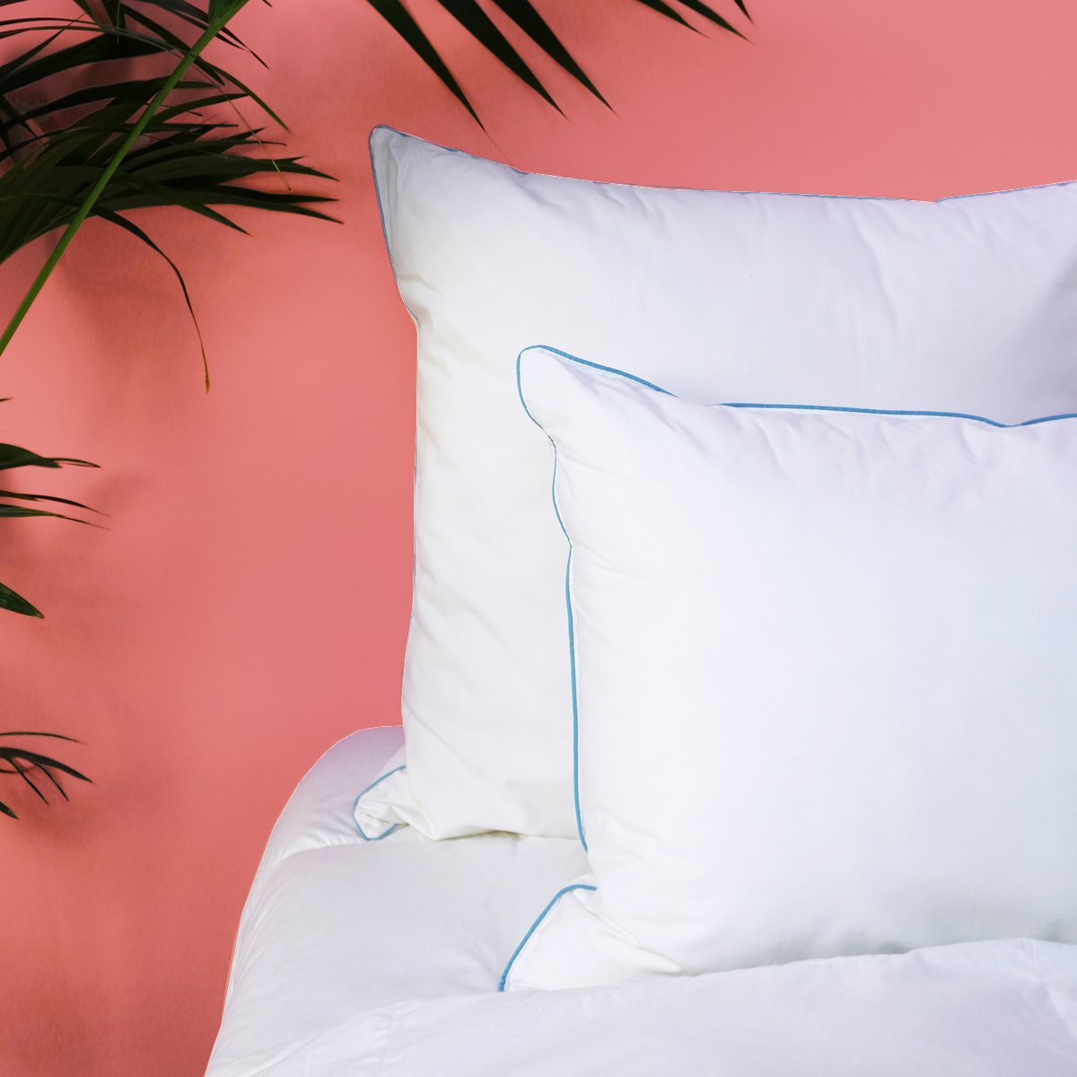 Oreiller MEDIUM Fibre Ergonomique - Coton Bio - Marin blanc, WAKE ME GREEN