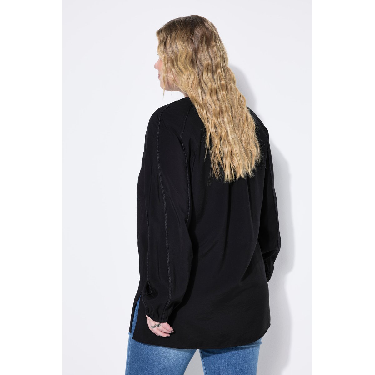 Blouse détails tressés, coupe évasée noir, STUDIO UNTOLD