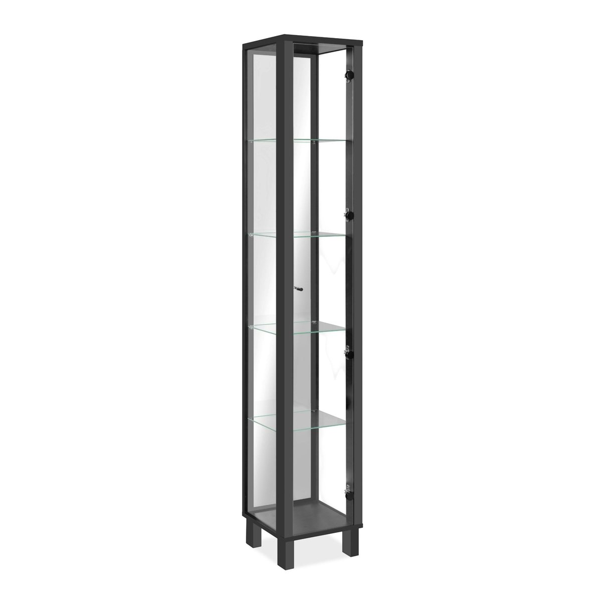 Colonne vitrine avec miroir, 5 niveaux RAVEN noir, PIER IMPORT