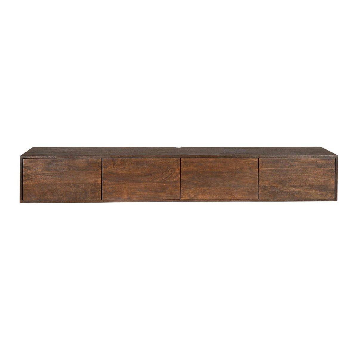 Meuble TV mural en bois 240 cm, 4 portes JUNO bois foncé, PIER IMPORT