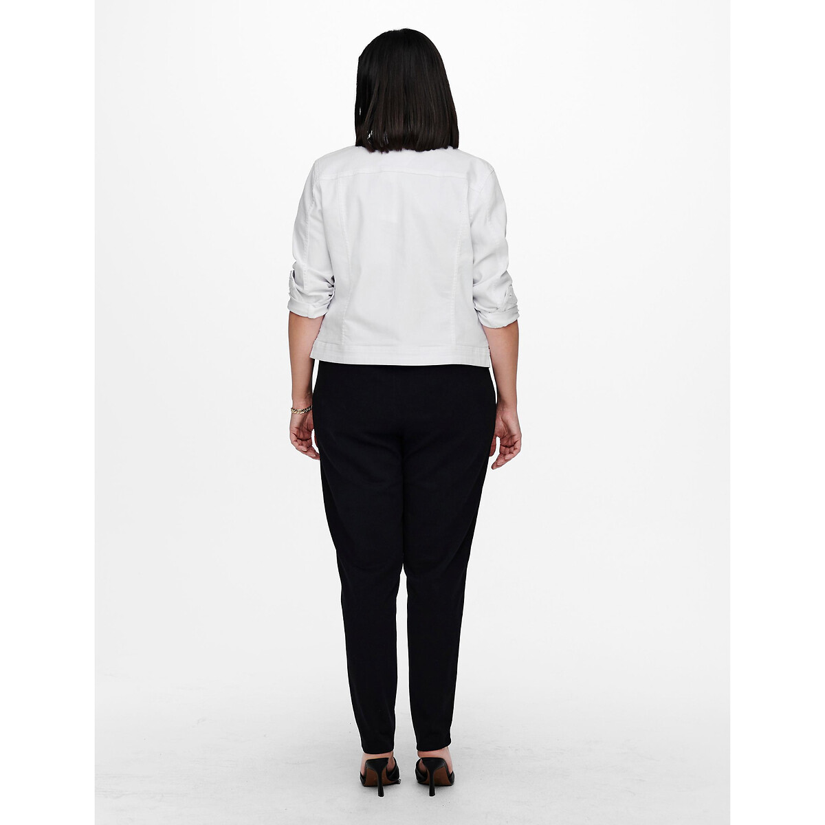 Veste courte en jean blanc, ONLY CARMAKOMA