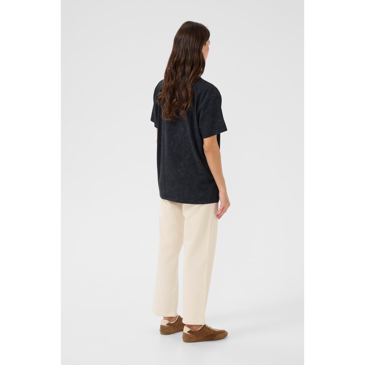T-shirt à manches courtes noir black wash statue, CREAM