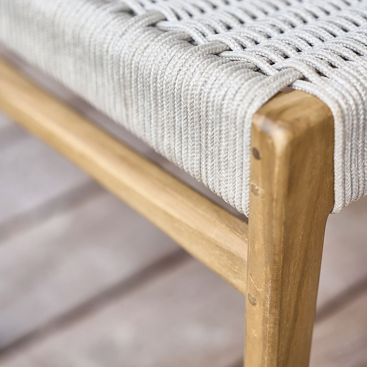 Lot de 2 chaises de jardin en teck massif et cordage LIVIE beige, BERAH GETAH