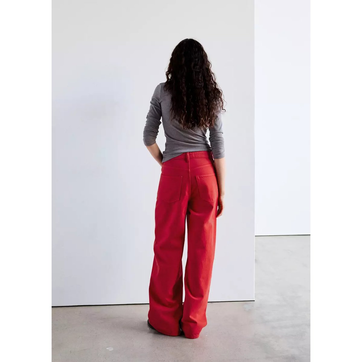 Jean droit coton rouge, MANGO