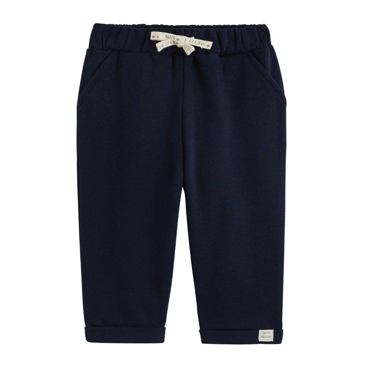 Lot de 3 pantalons bébé en molleton bleu, PETIT BEGUIN