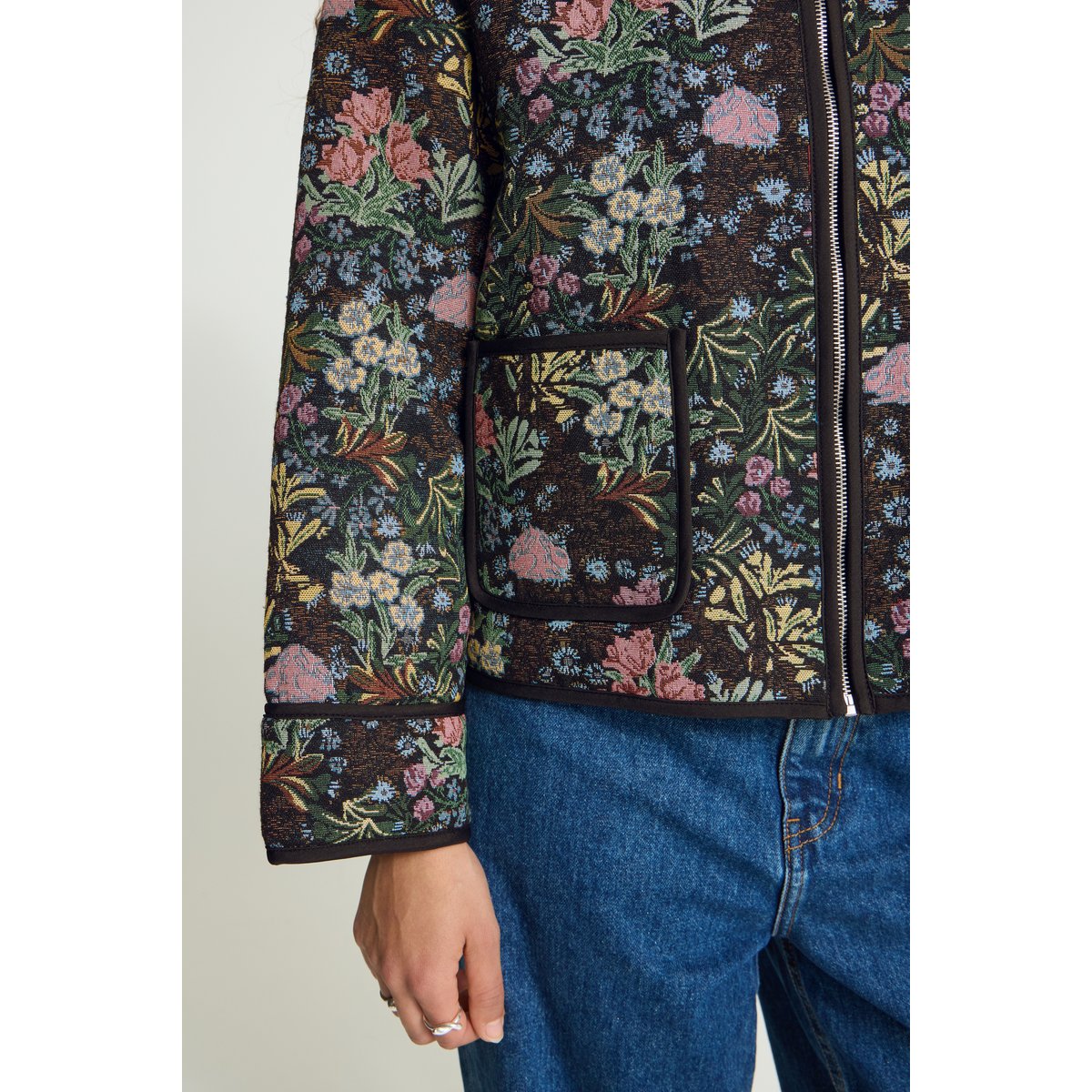 Veste d'extérieur multicolore jacquard flower, ICHI