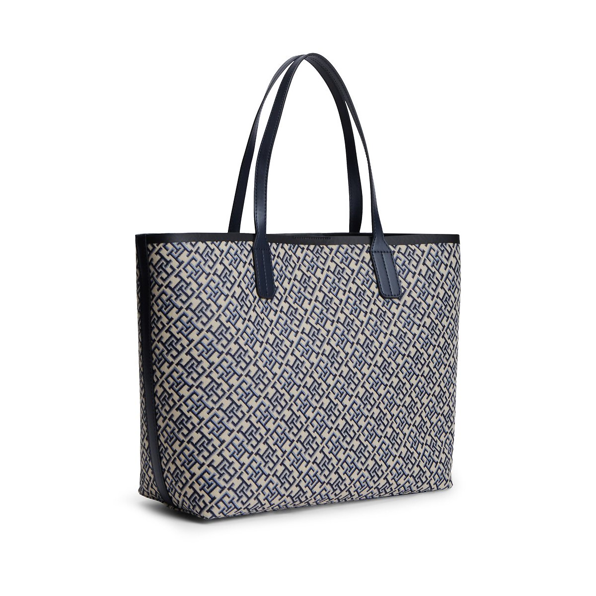 TH Monogrammed Jacquard Tote Bag navy/white, TOMMY HILFIGER