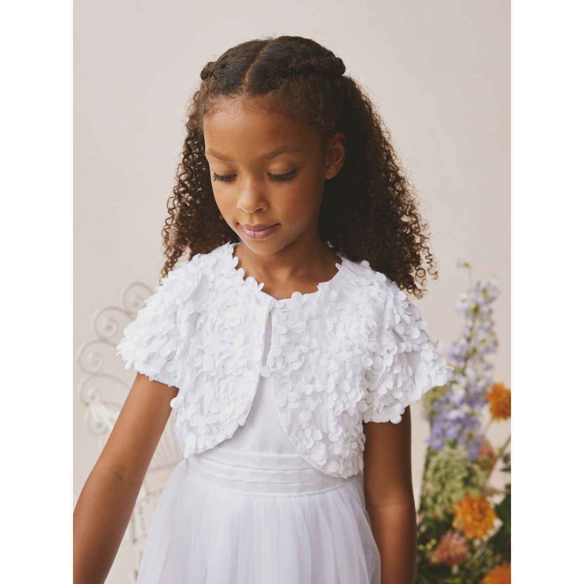 Boléro petite demoiselle d'honneur blanc, NEXT