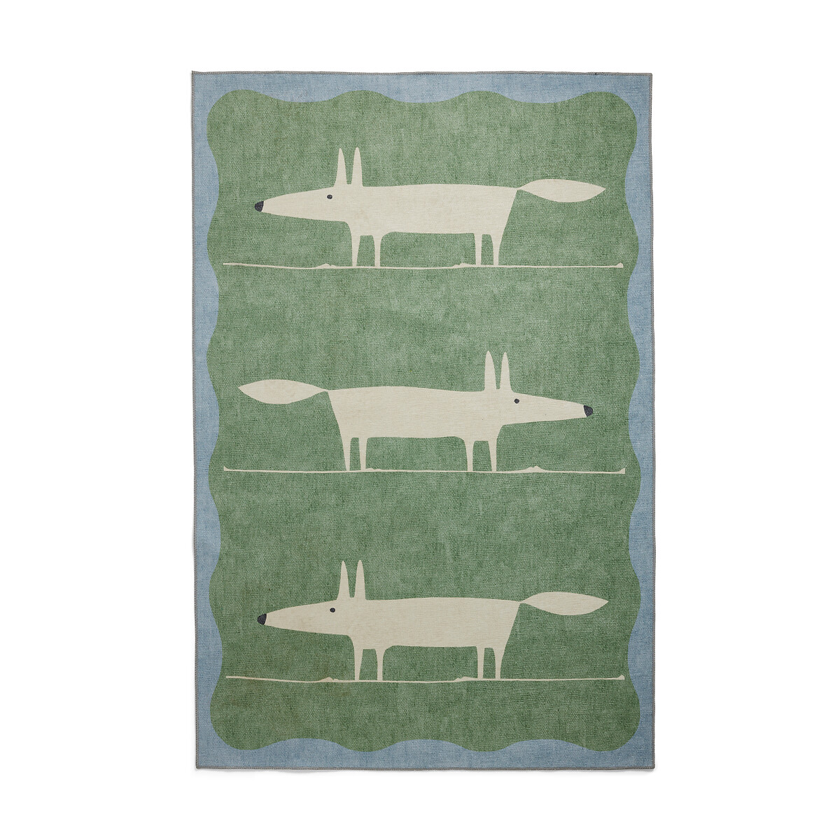Mr Fox Washable Rug green/white, SCION