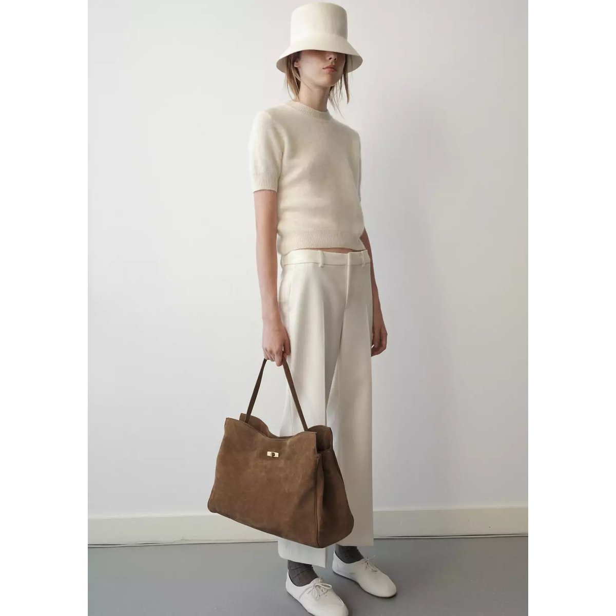 Pull-over 100 % laine manches courtes blanc, MANGO