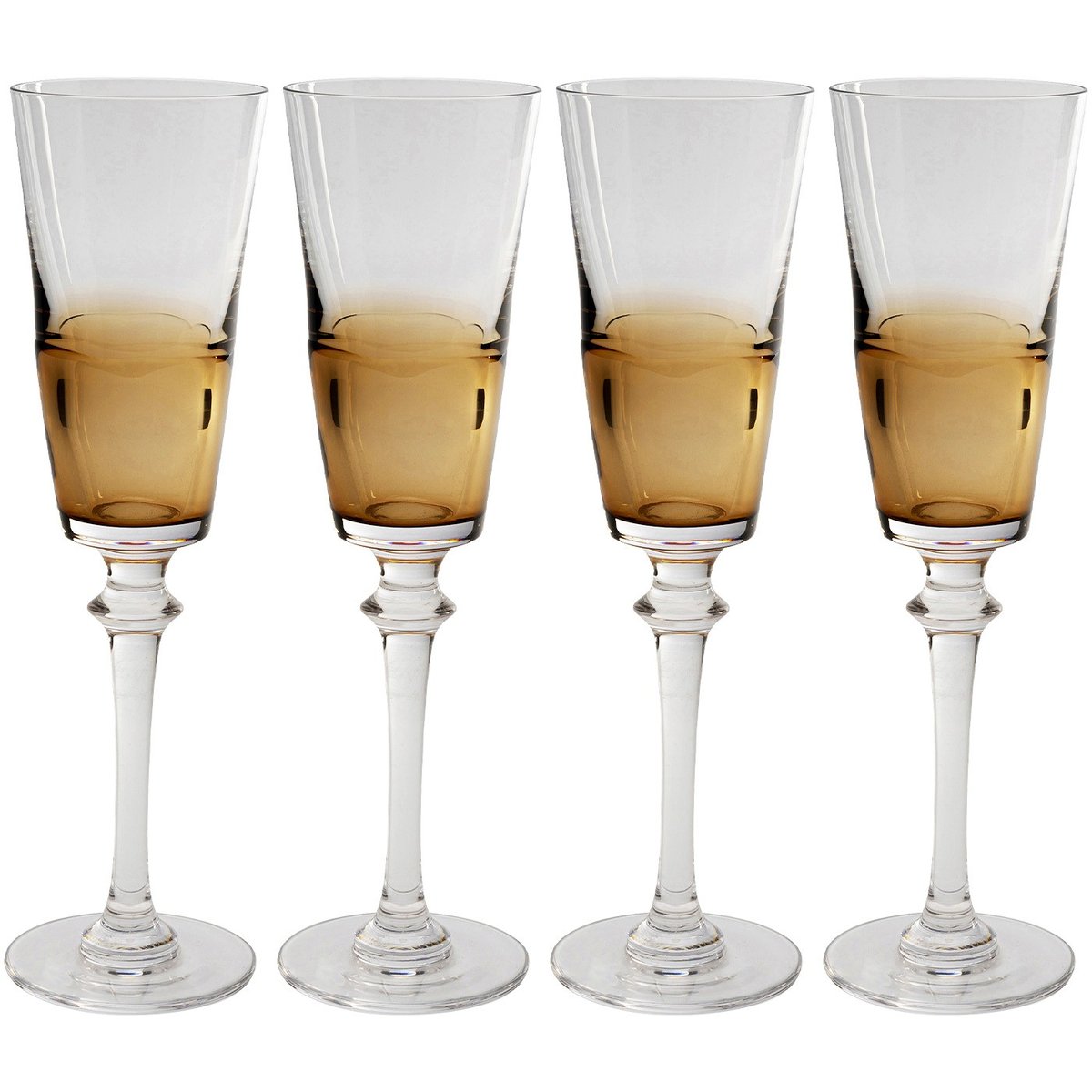 Lot de 4 flûtes à champagne, MIMI orange, KARE DESIGN