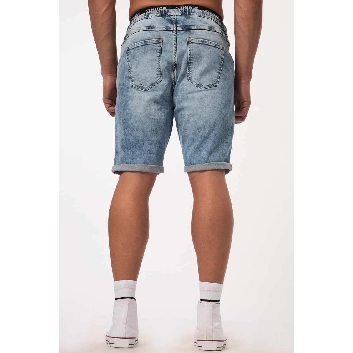 Bermuda en jean jean blanchi, STHUGE