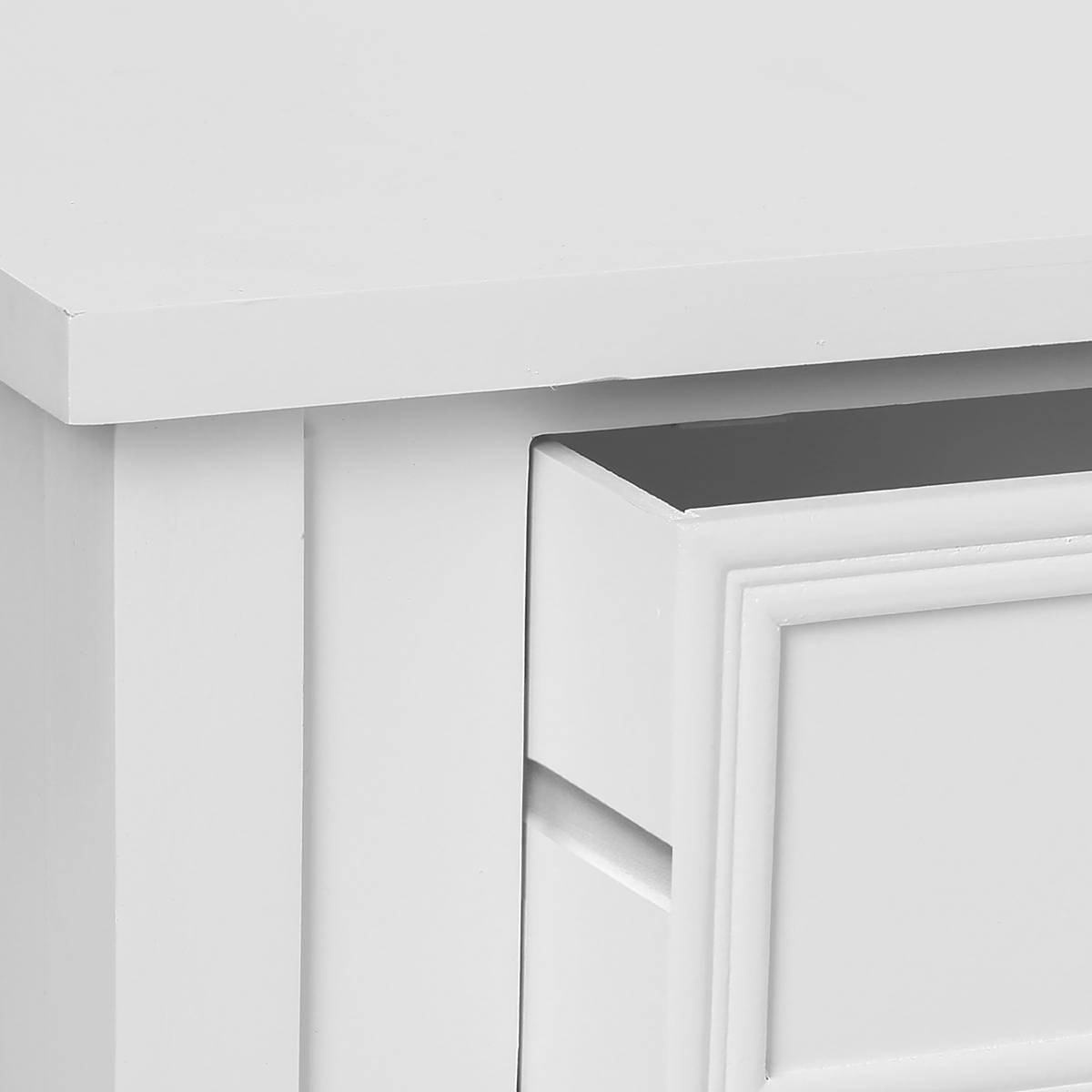 Table de chevet 1 tiroir bois CHARME blanc, ATMOSPHERA