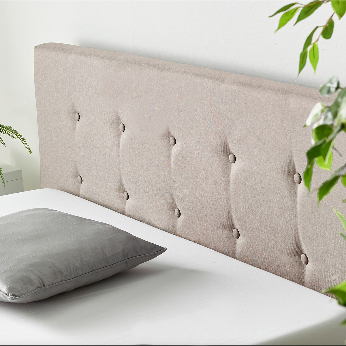 End Lift Linen Ottoman Storage Bed beige, ASPIRE