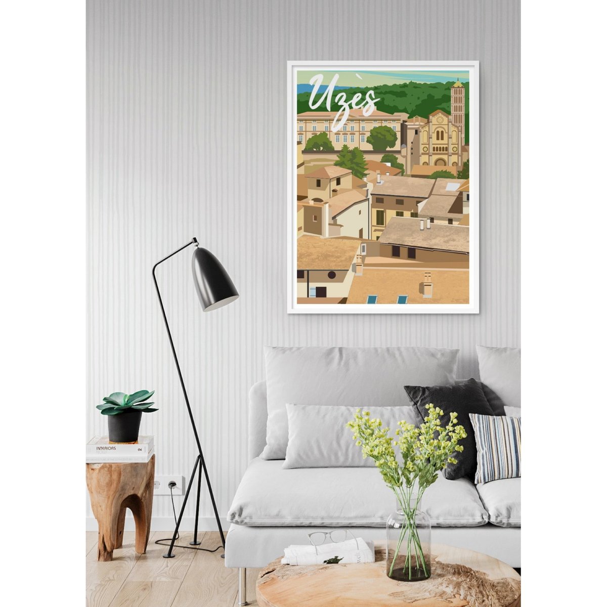 Affiche ville Uzès blanc, L'AFFICHERIE