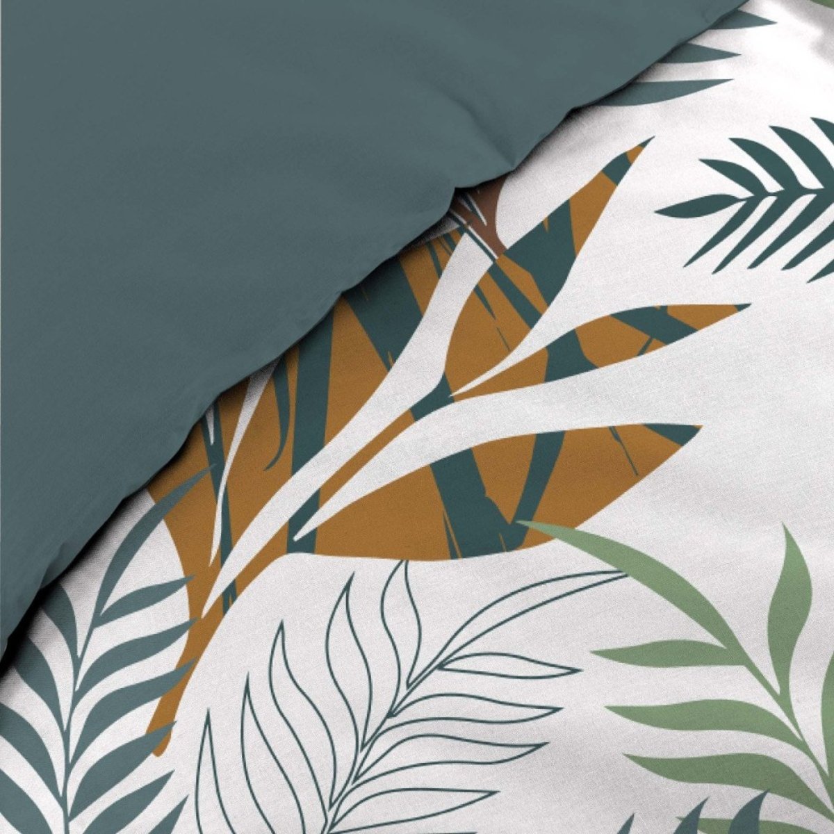 Housse de couette 240x220 + 2 taies 100% coton 57fils ASSANA vert, DECORATIE
