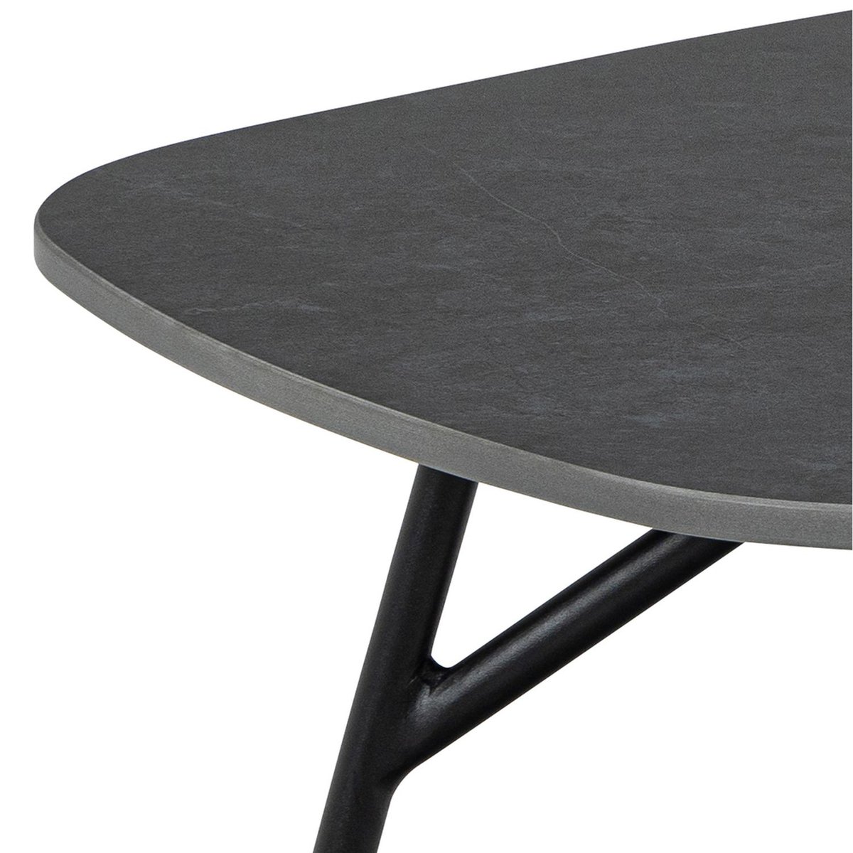Table basse rectangulaire en bois et métal design vintage HALDOR noir, TOILINUX