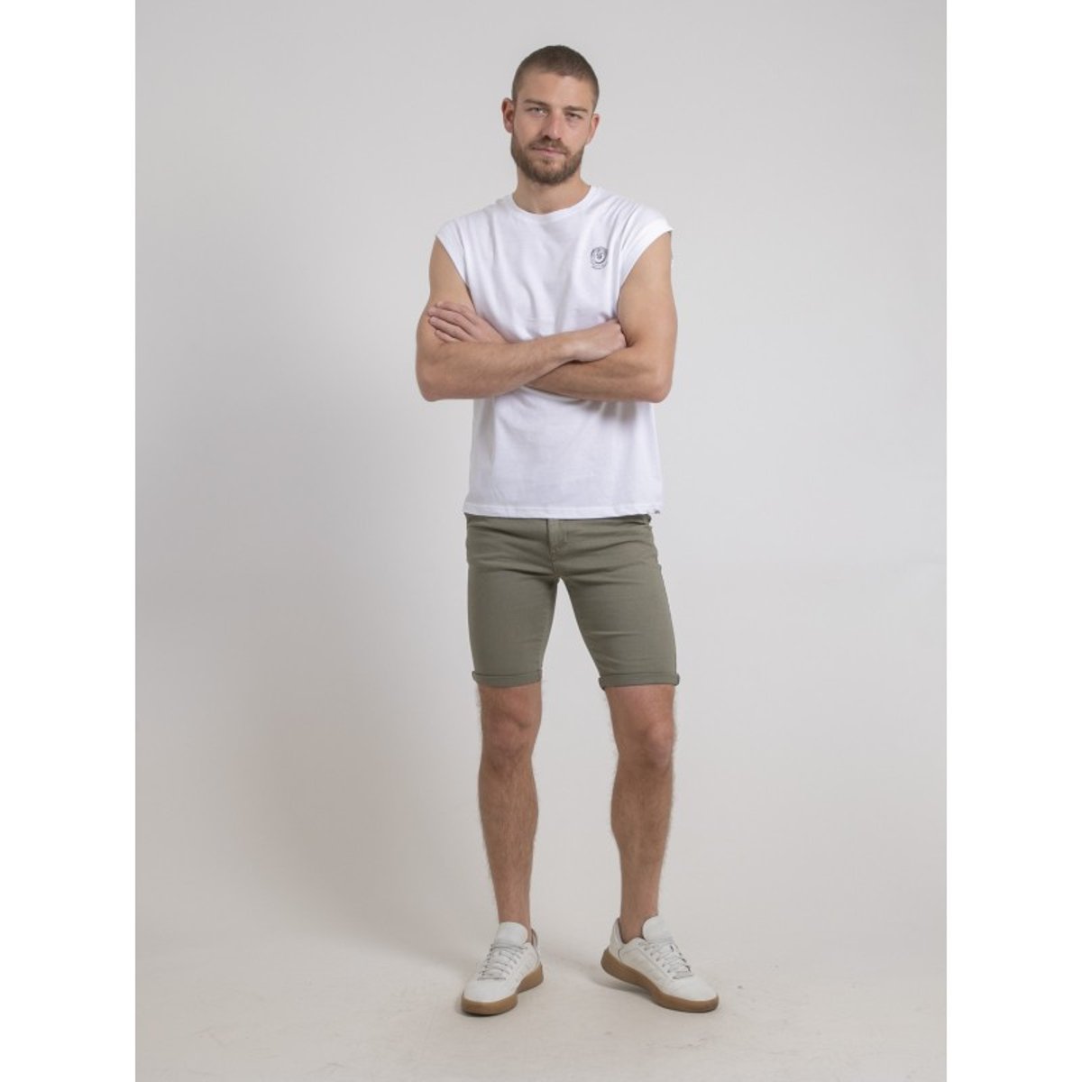 T-shirt Sans Manches Col Rond Pur Coton Negak blanc, RITCHIE