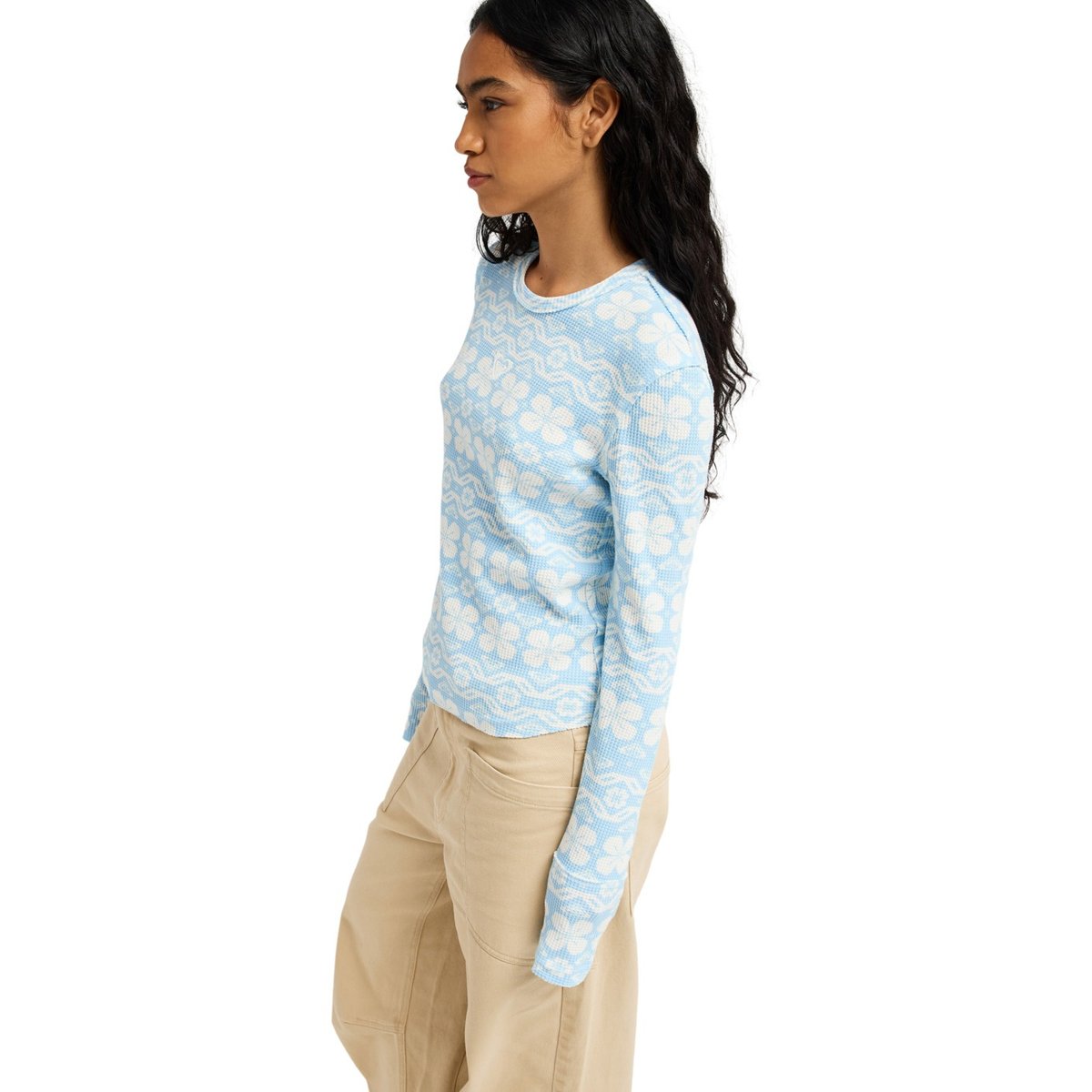 Haut manches longues SNOWFLAKE JAM. bleu cerulean chalet all day, ROXY