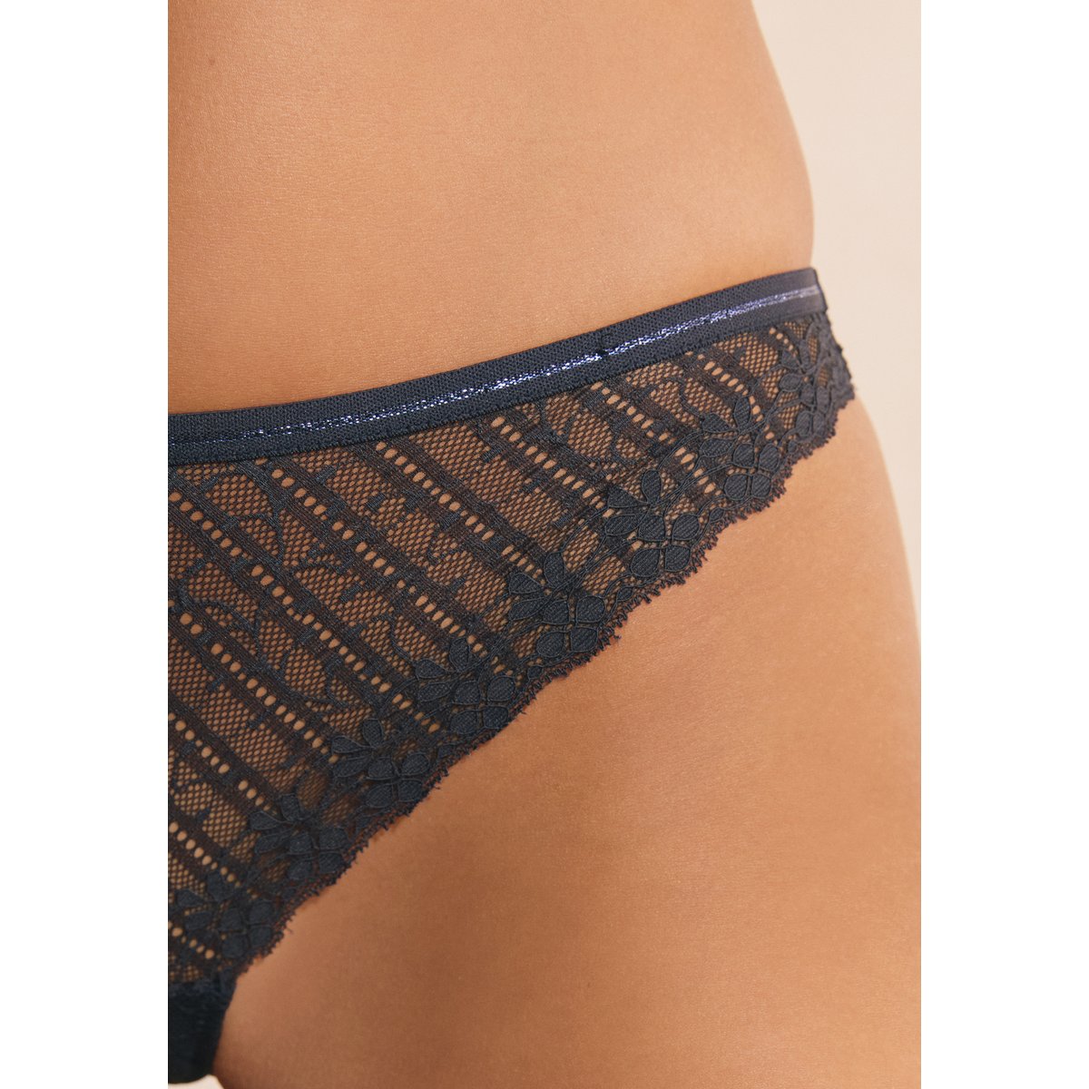 Culotte en dentelle POEME encre, ETAM