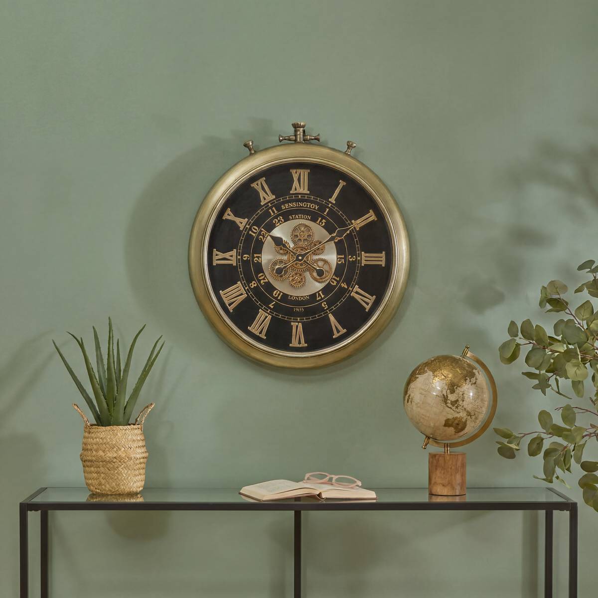 Horloge à gousset en acier inoxydable FRAN noir, ATMOSPHERA