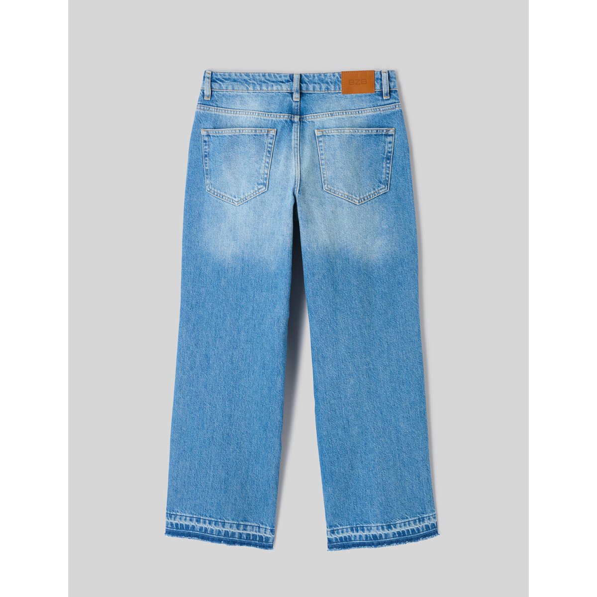 Jean straight taille basse bleu moyen, BZB