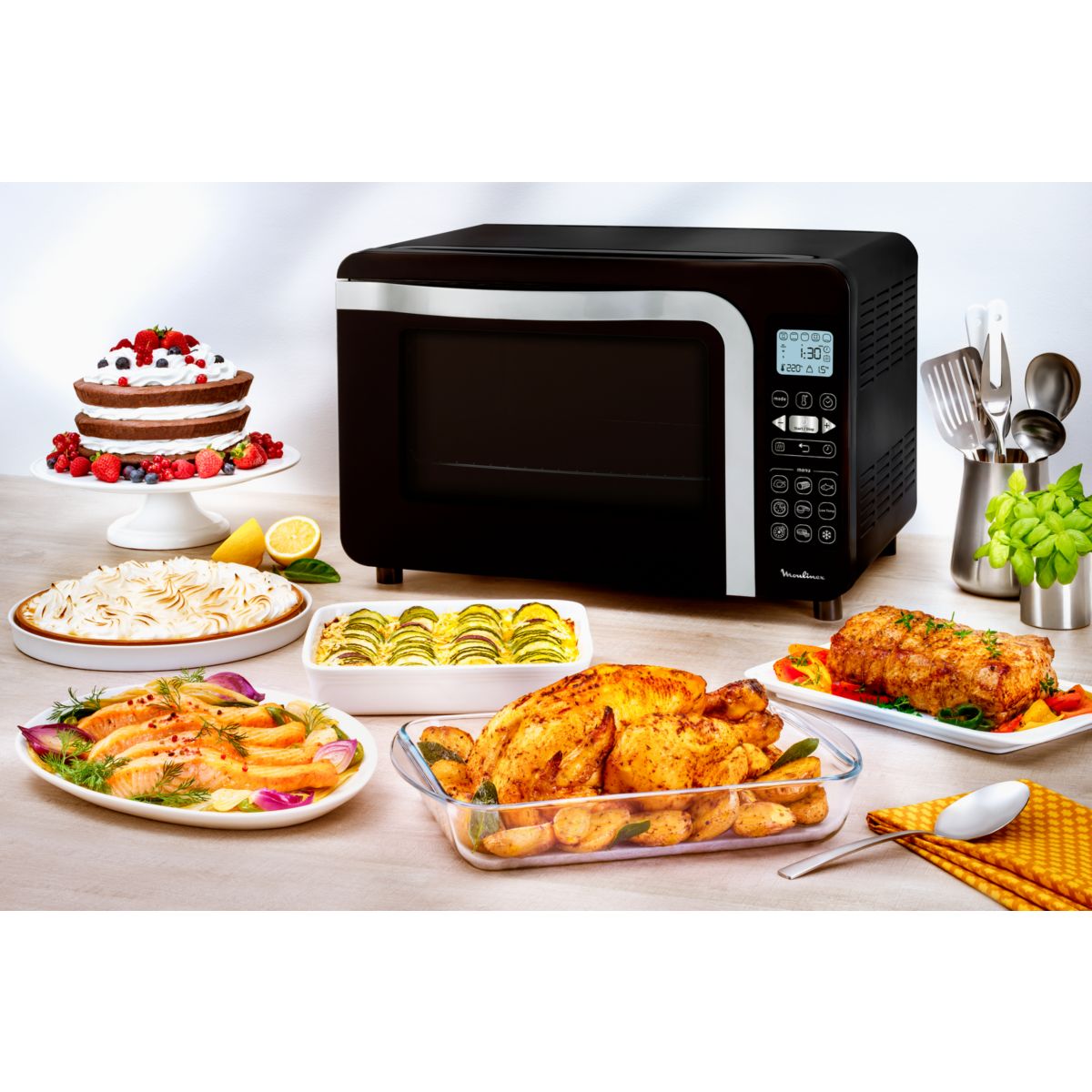 Mini four DELICIO TACTILE OX286810 noir, MOULINEX
