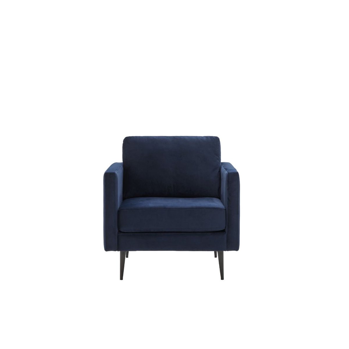 Fauteuil en velours certifié OEKO-TEX CESARE quartz bleu nuit, MADURA