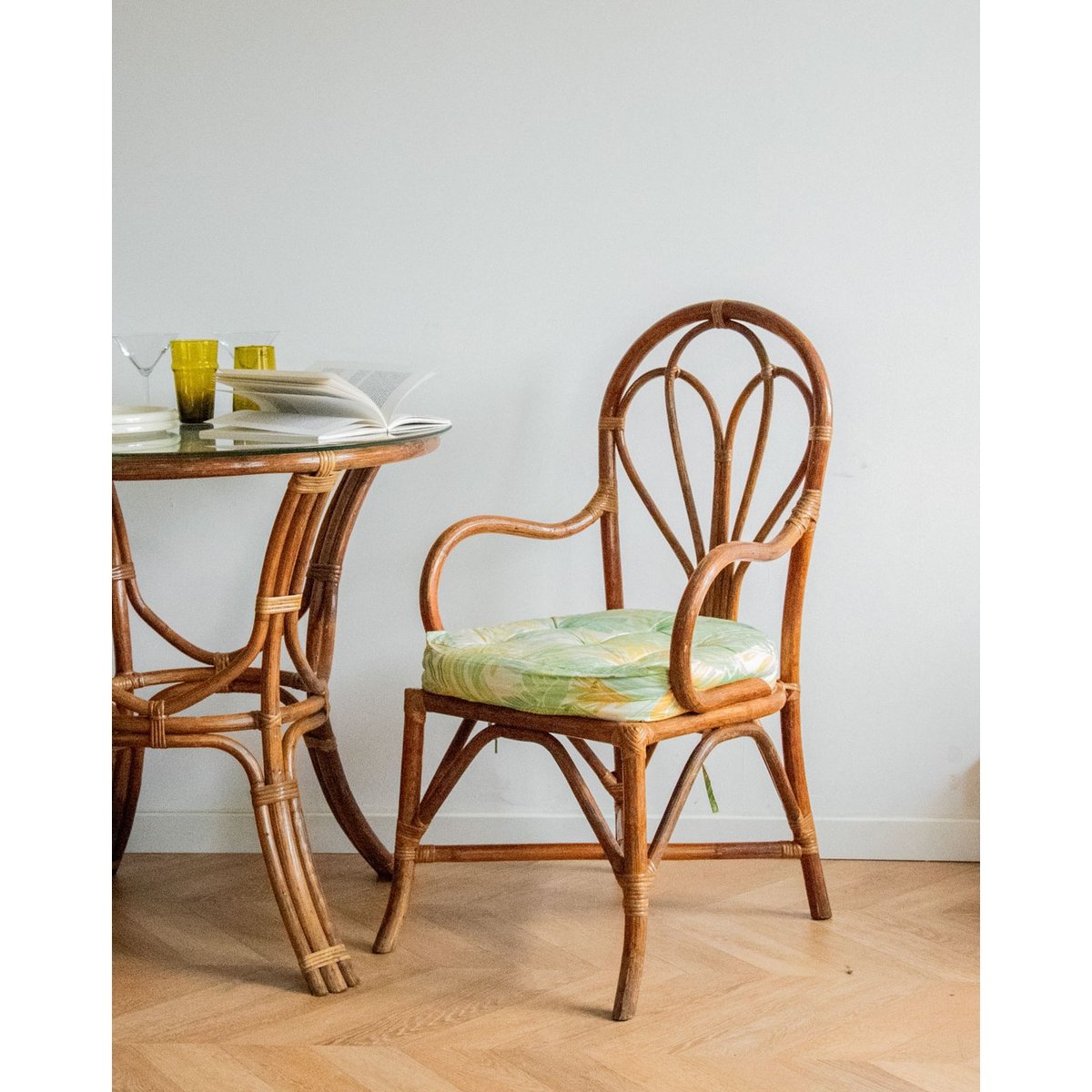 Grand fauteuil en rotin Ernest N°733 - Bon état multicolore, DEBONGOUT