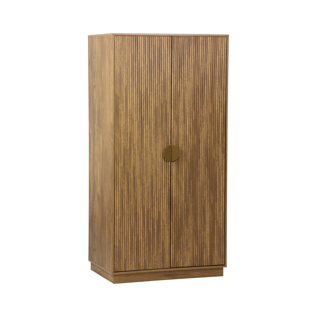 Armoire dressing décor bois de manguier rainuré 2 portes et penderie CELIAN effet manguier, SWEEEK