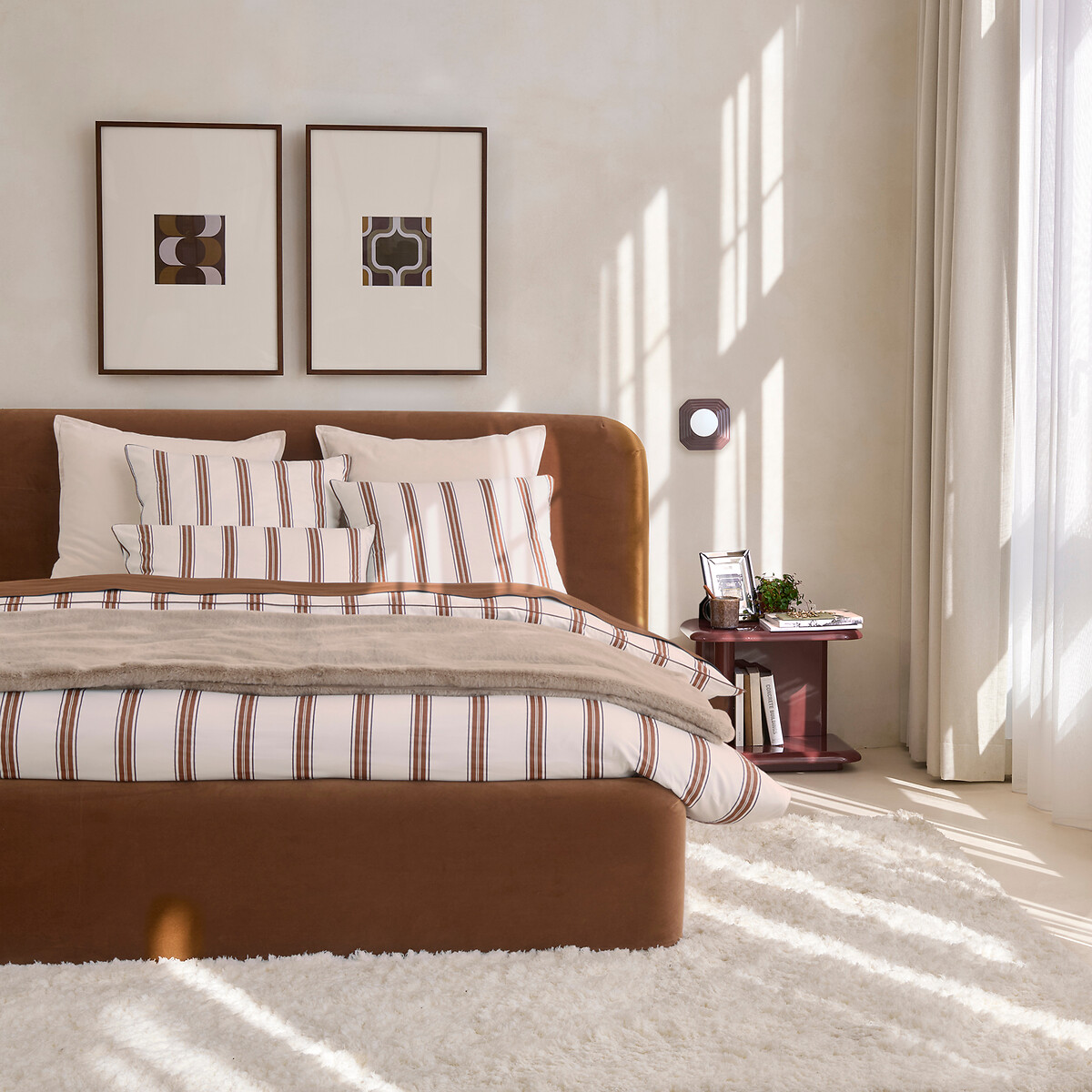 Plaid aterciopelado, Colton beige , LA REDOUTE INTERIEURS