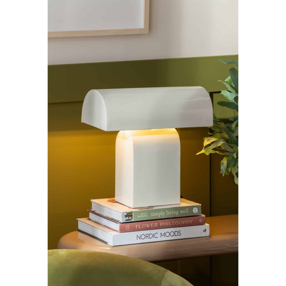Lampe De Table Métal CADIZ DISC blanc cassé, LEITMOTIV