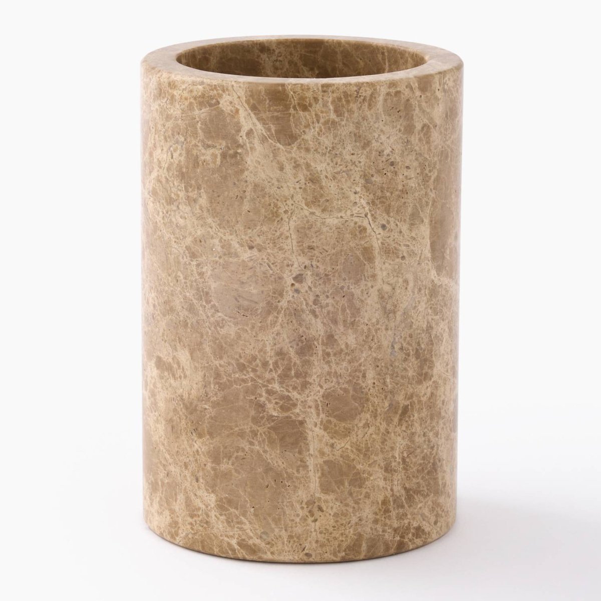 Pot à ustensiles en marbre, 18x12cm beige, MONOPRIX