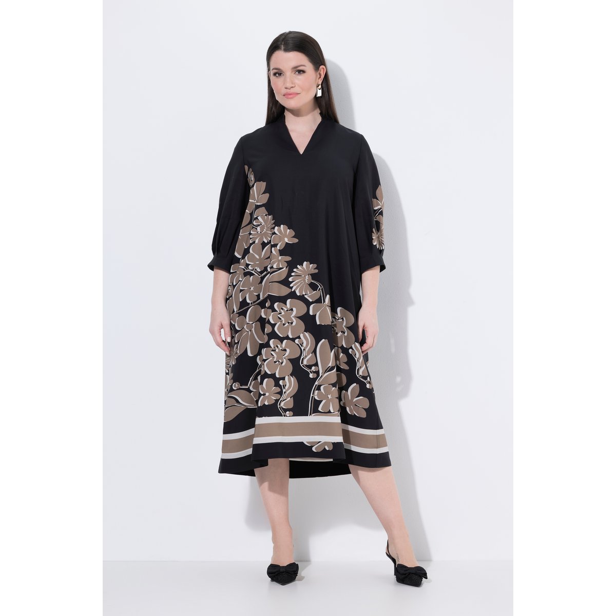 Robe midi en lyocell noir, ULLA POPKEN