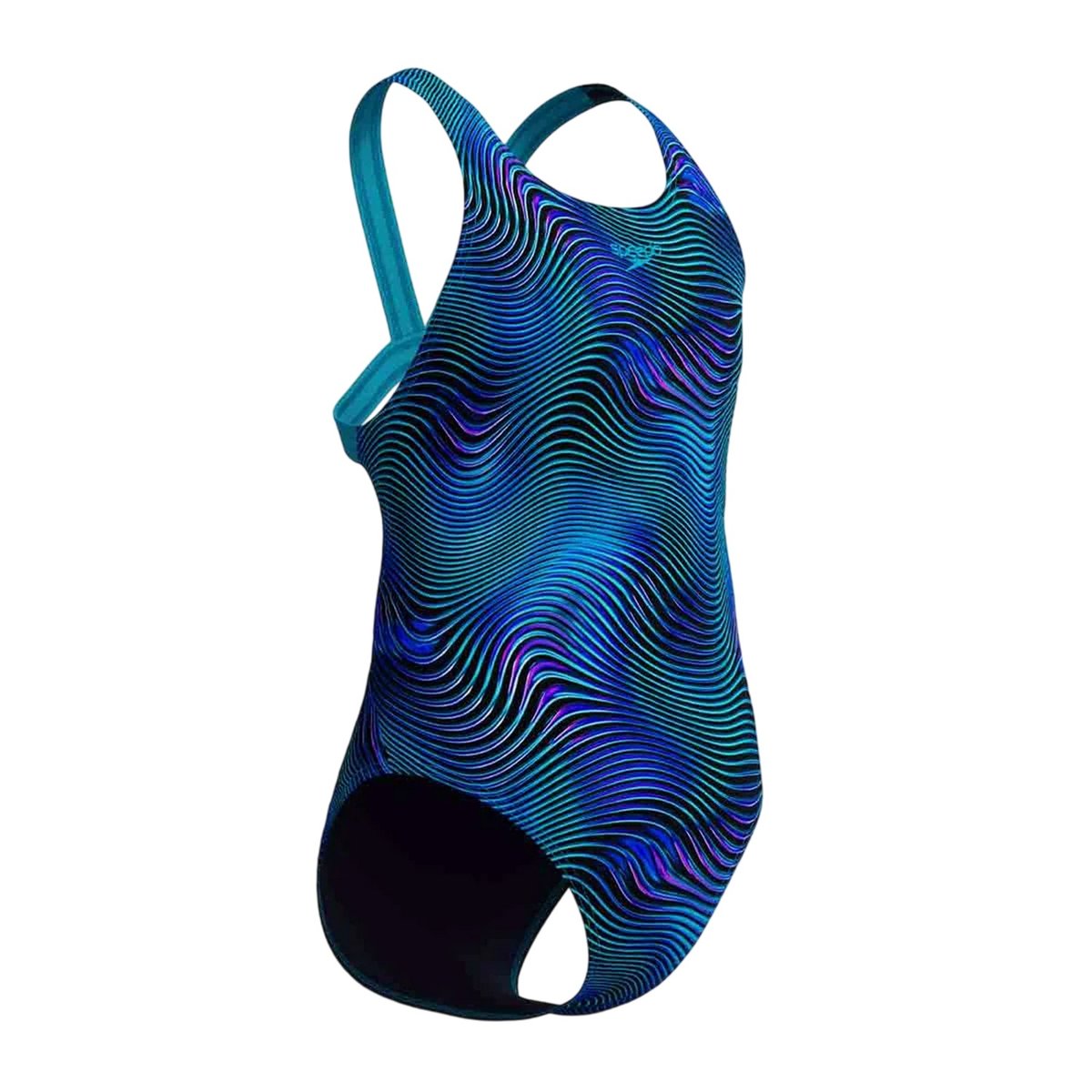 Maillot de bain 1 pièce motif/style imprimé bleu marine, SPEEDO