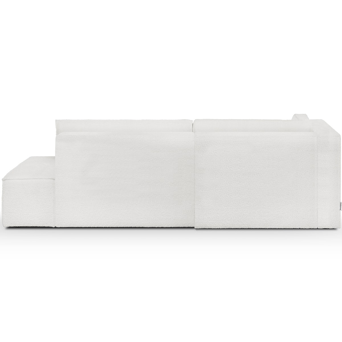 Canapé d'angle à gauche convertible 3 places en tissu bouclé - BARANI ecru, HOMIFAB