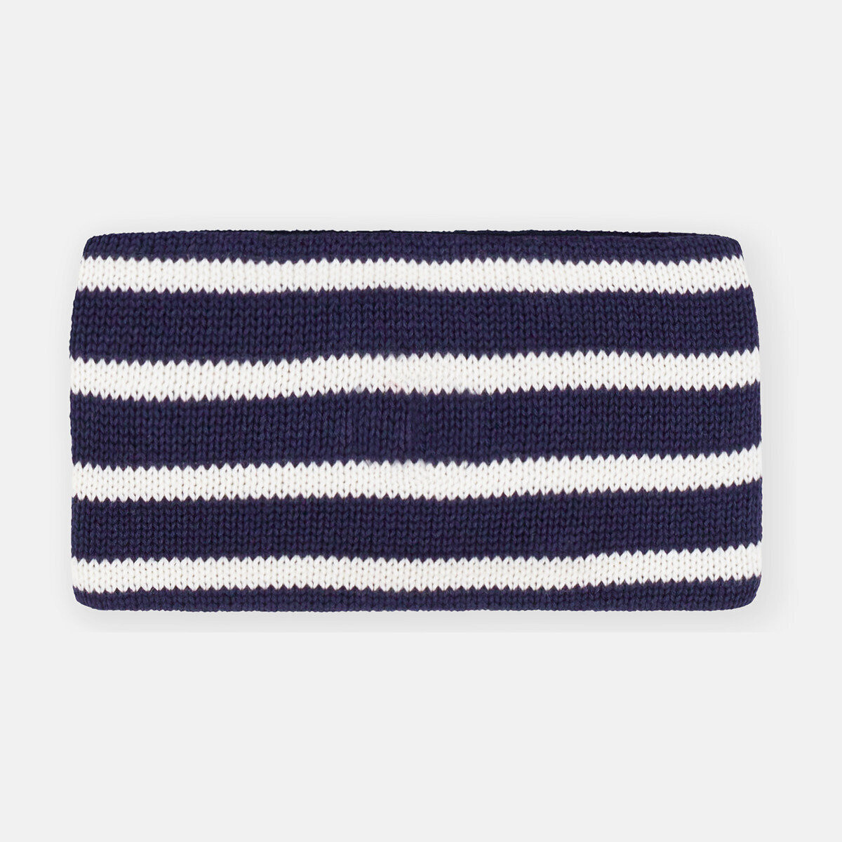 Snood en tricot, doublé polaire bleu marine rayé, PETIT BATEAU