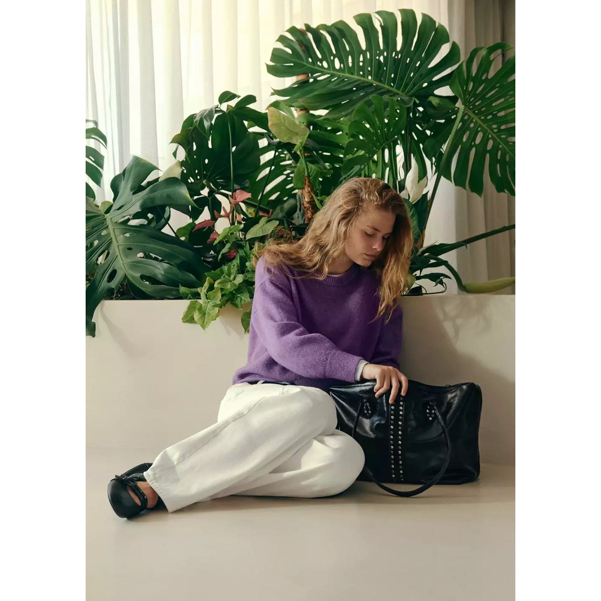Sac cabas à clous noir, MANGO TEEN