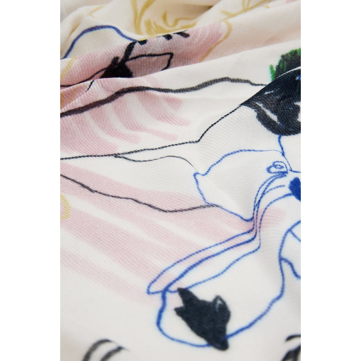 Foulard rectangulaire à motifs blanc, DESIGUAL