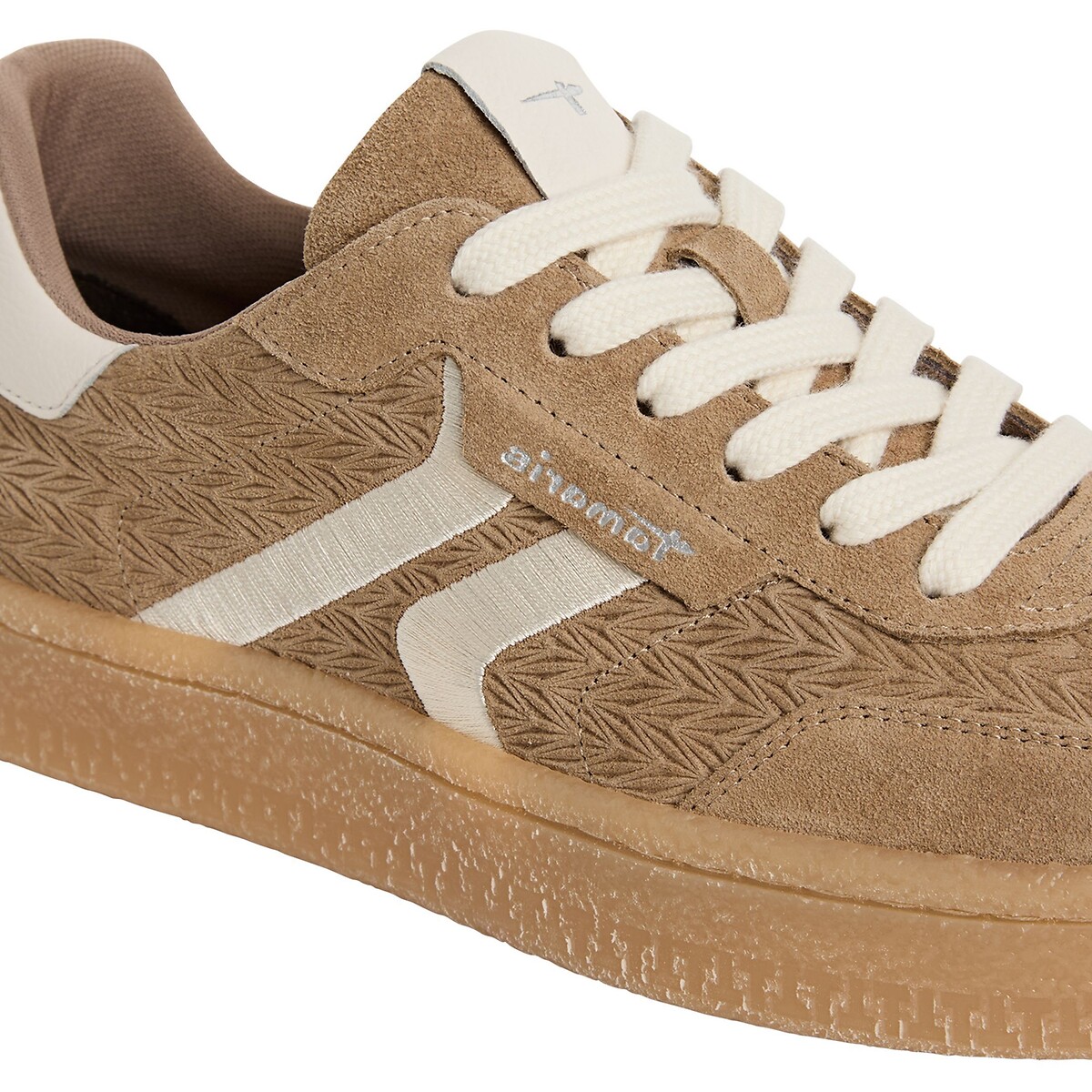 Baskets en cuir, semelle coloris miel taupe, TAMARIS