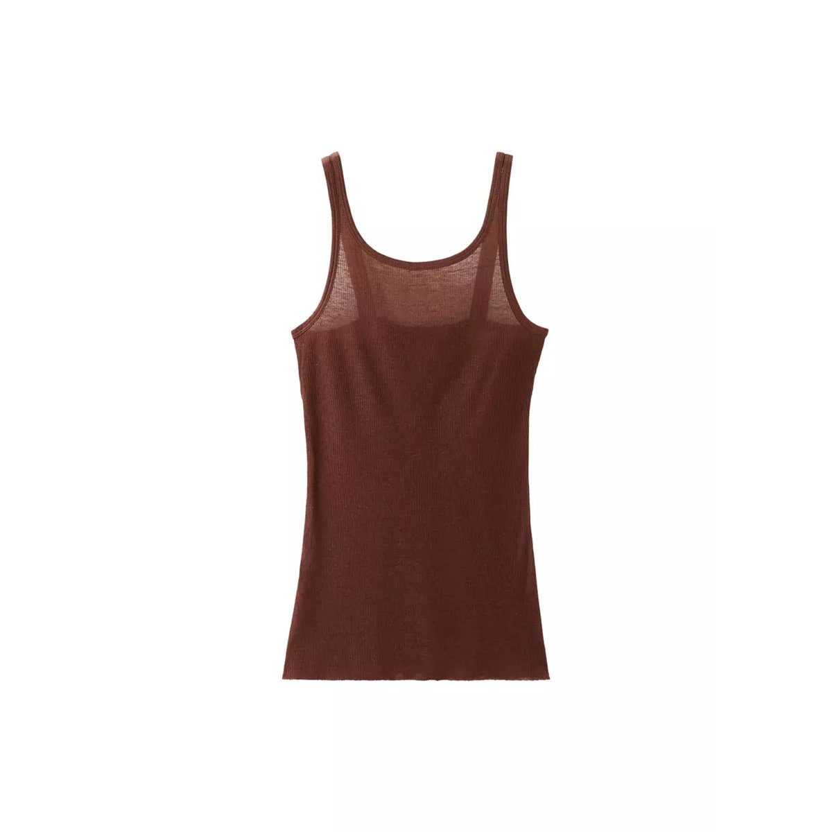 Top lyocell laine sans couture marron, MANGO