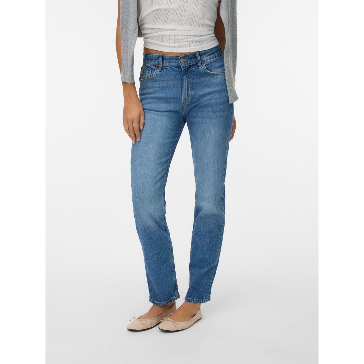 Jean Coupe Droite medium blue denim, VERO MODA