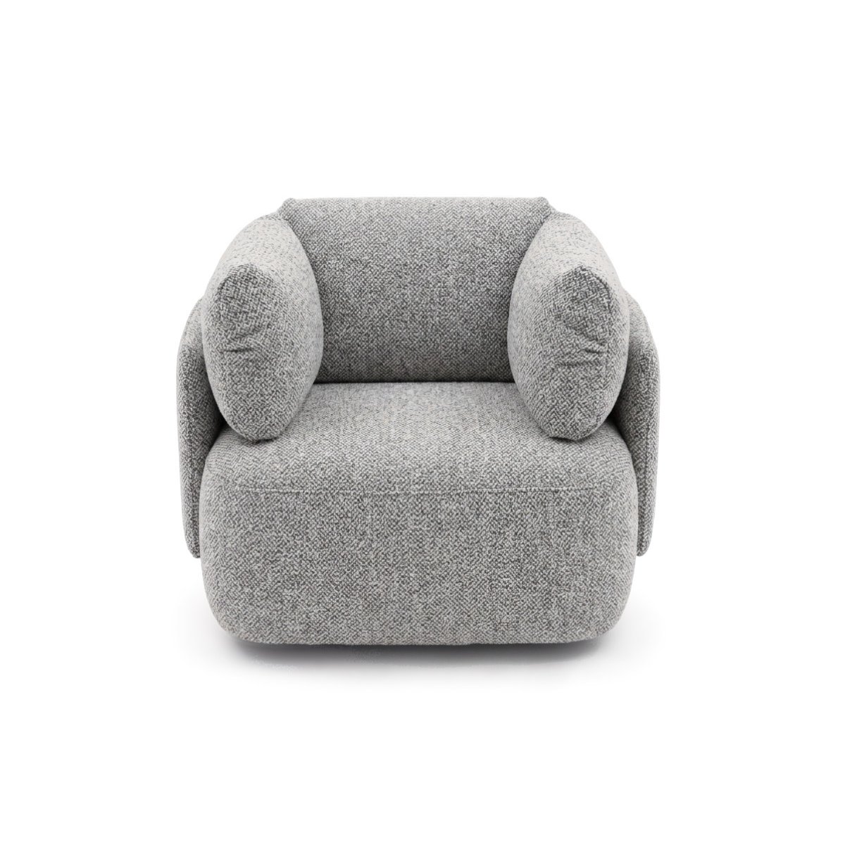 Fauteuil tissu chiné, MARIO gris, BOBOCHIC